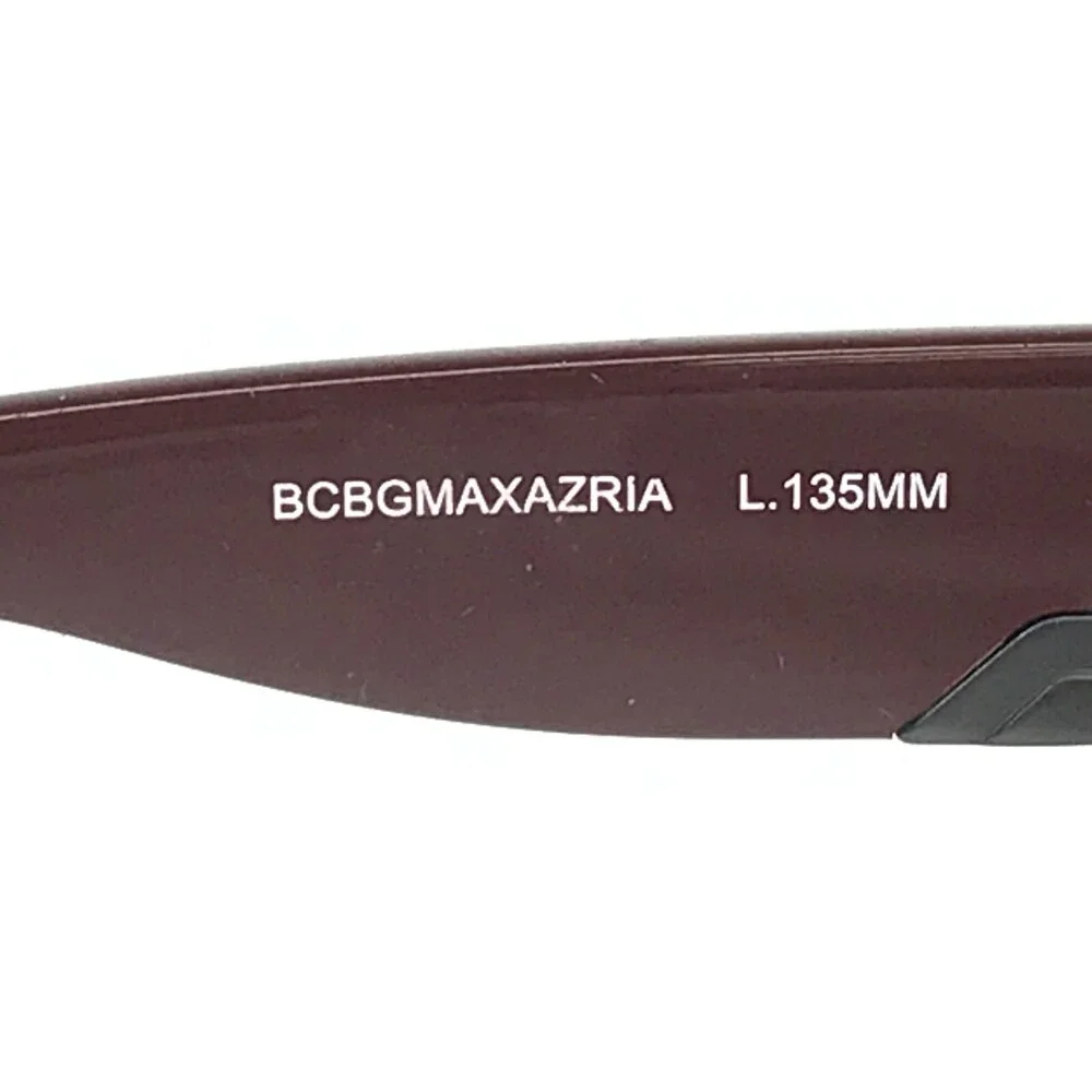 BCBGMAXAZRIA Sunglasses SWANK Mahogany Red Brown Square Frames with Brown Lenses